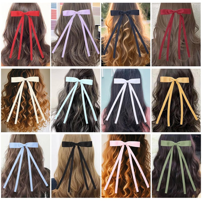 WORTL 16 PCS Hair Bows for Women,Hair Ribbon Hair Bows With Long Tail,Hair Bow Clips Hair Barrettes for Women Accessories - Image 4